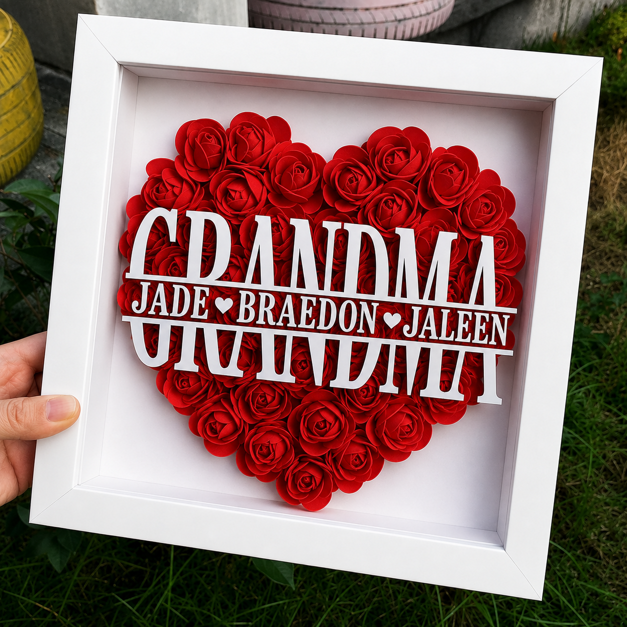 Personalized Rose Shadow Box – Unique Mother's Day Gift – Personalized Rose Shadow Box