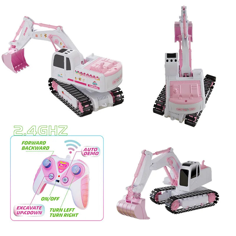 Pink Power Digger™ – Digging Party for Girls - RC Excavator