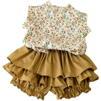 Thumbnail for Mini Fashion™ - Summer Floral - Floral Print Top & Skirt