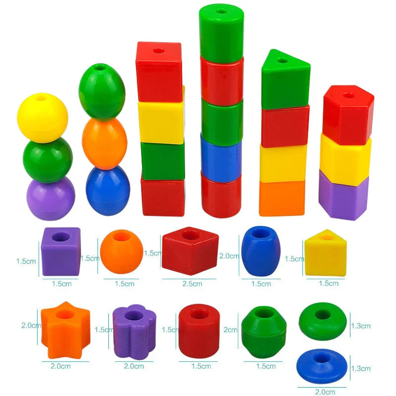 Rainbow Lacing Beads™ – Playful Stringing - Rainbow beads with lace