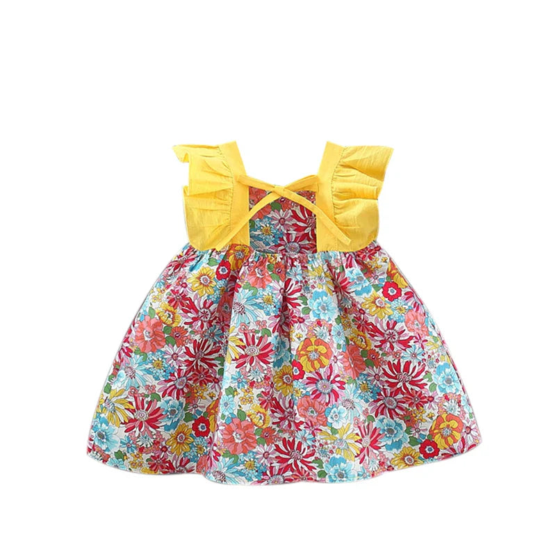 Mini Fashion™ - Cute Floral Design - Girls Dress with Hat