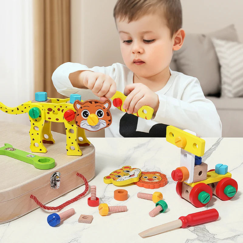 AnimalFix – Playful & Smart – Wooden Animal Tool Set