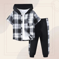 Thumbnail for Boys' Checkered Outfit – Trendy and Comfortable – Checkered Kids' Clothing Set