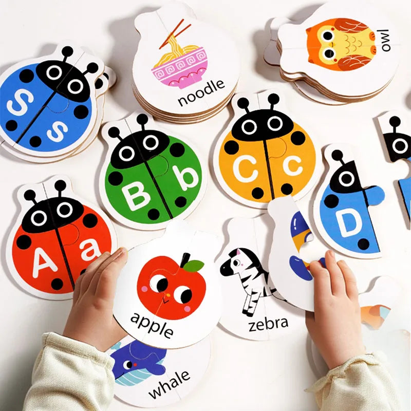 Wooden Letter Matching Game – Learning & Play – Alphabet Puzzle