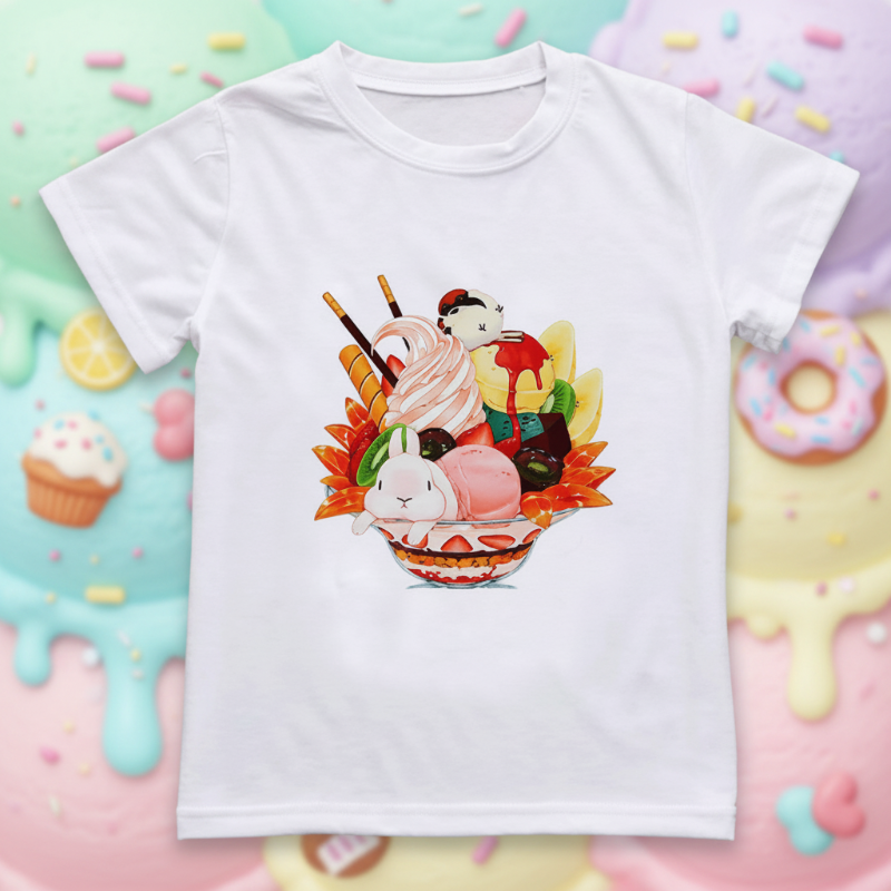 Boys & Girls Summer Tee – Comfortable & Playful – Cute Print Kids' T-Shirt