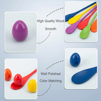 Thumbnail for Wooden Egg Spoon Game – Motor Skills & Learning – Egg Race Balance Game