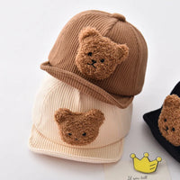Thumbnail for Mini Fashion - Cool & Cute - Corduroy Children's Bear Cap