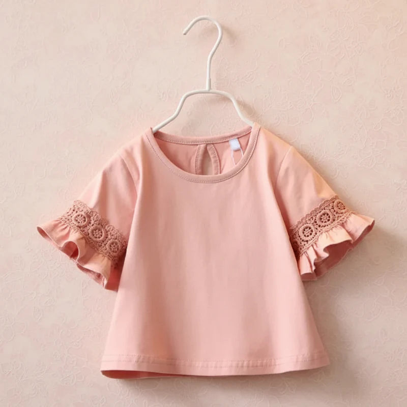 Girls Trumpet Sleeve Top – Elegance & Comfort – Lace Sleeves