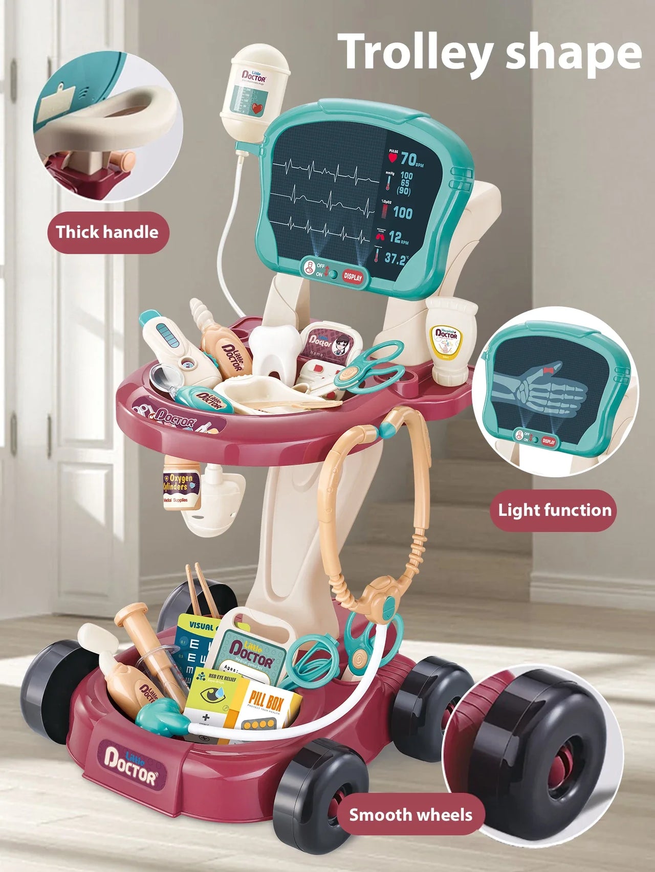 Mini Medic - Caring & Smart - Doctor Cart Toy Set