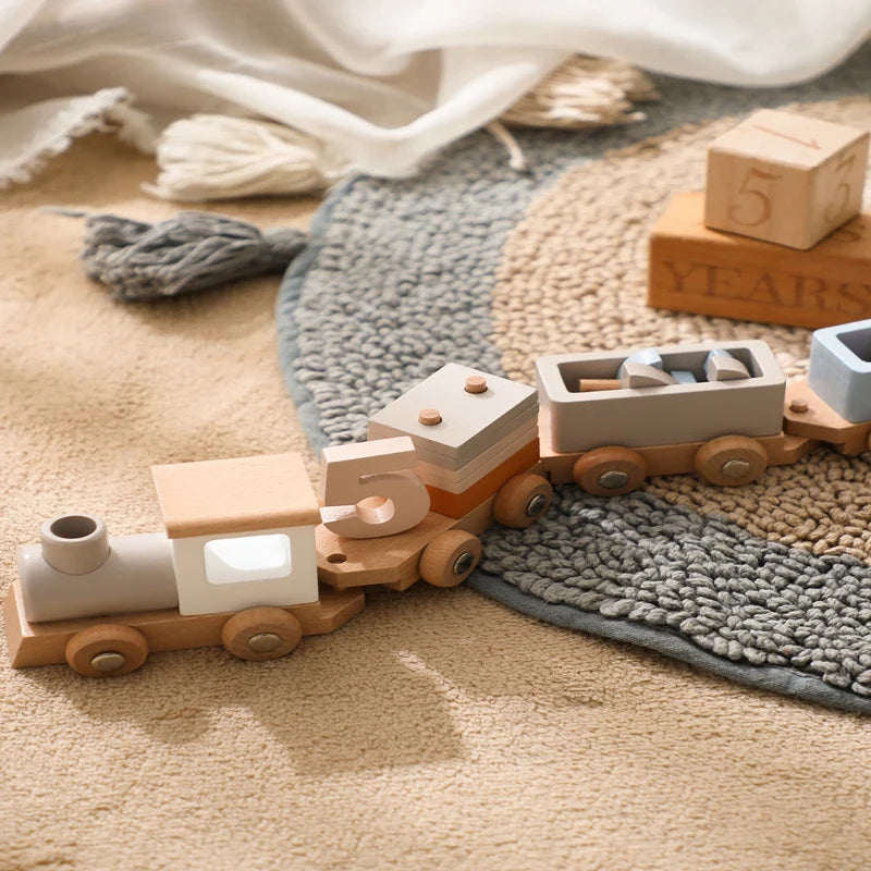 TrainCount –  Classic & Educational – Wooden Montessori Train