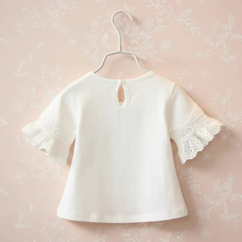 Girls Trumpet Sleeve Top – Elegance & Comfort – Lace Sleeves