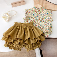 Thumbnail for Mini Fashion™ - Summer Floral - Floral Print Top & Skirt
