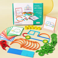 Thumbnail for Sticks & Rings – Smart & Creative - Wooden Shapes Puzzle