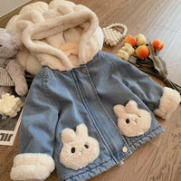 Thumbnail for Girls Bunny Denim Coat – Warm & Comfort – Children's Jacket