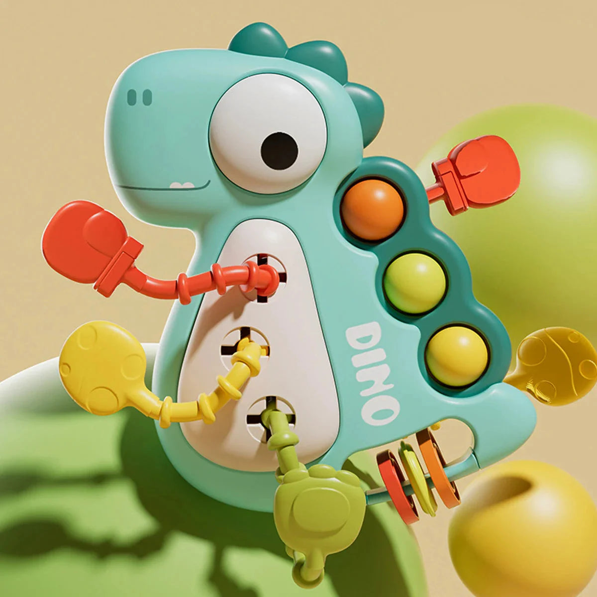 BabyDino – Playful & Chewable – Sensory Pull Toy