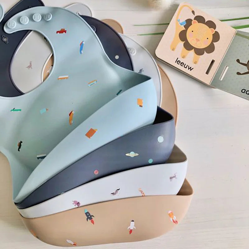 Silicone Bib - Waterproof & Fashionable - Silicone Baby Bib