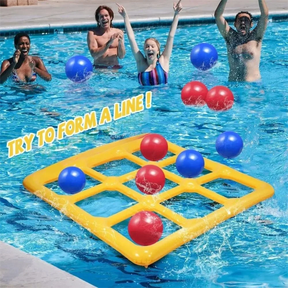 Pool Tic Tac Toe – Colorful & Fun - Pool Four in a Row Play Set