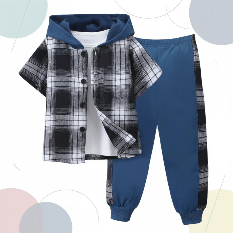 Boys' Checkered Outfit – Trendy and Comfortable – Checkered Kids' Clothing Set