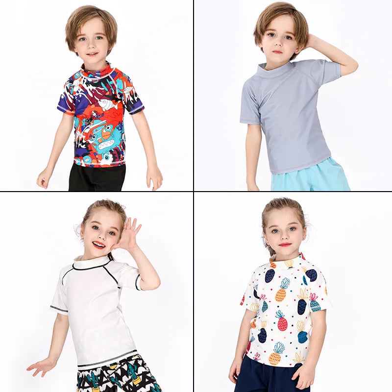 SunnyGuard – Summery & Protective – Anti-UV Children's Swim Shirt with Short Sleeves