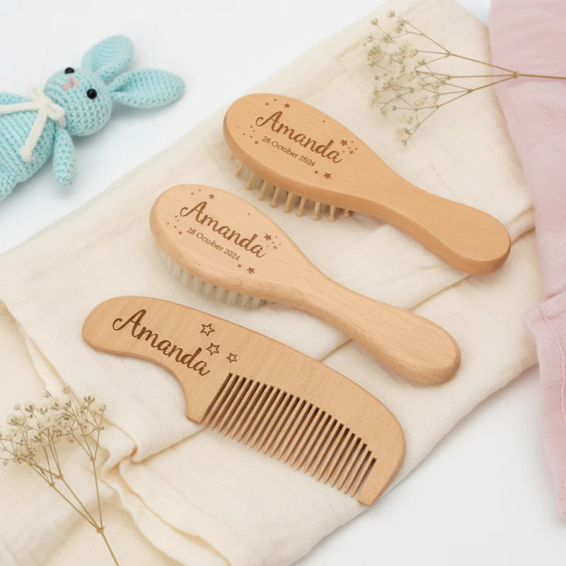 Personalized Hairbrush – Soft & Unique – Personalized Baby Hairbrush Set