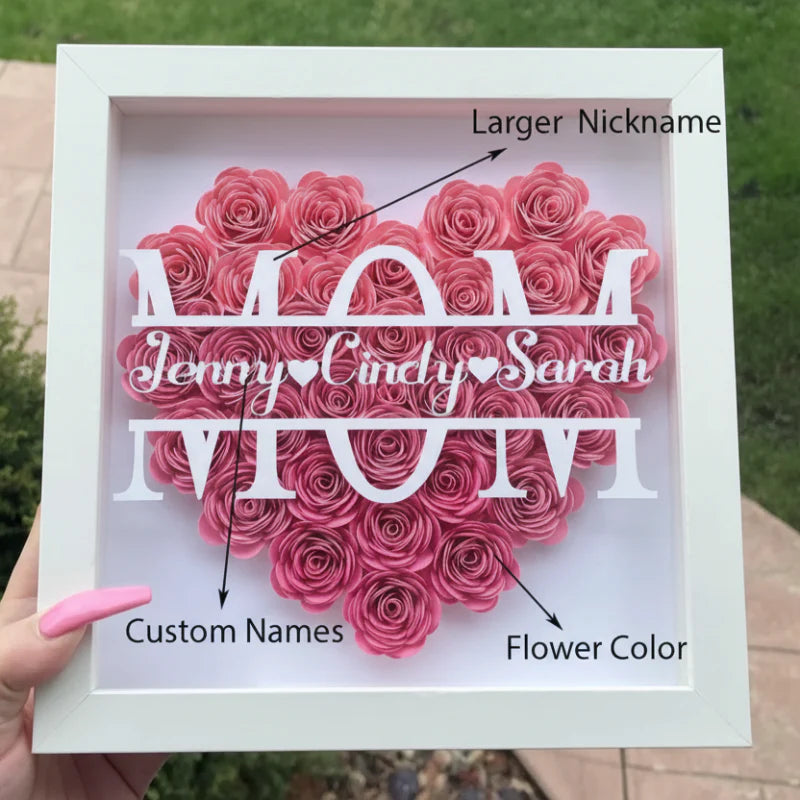 Personalized Rose Shadow Box – Unique Mother's Day Gift – Personalized Rose Shadow Box