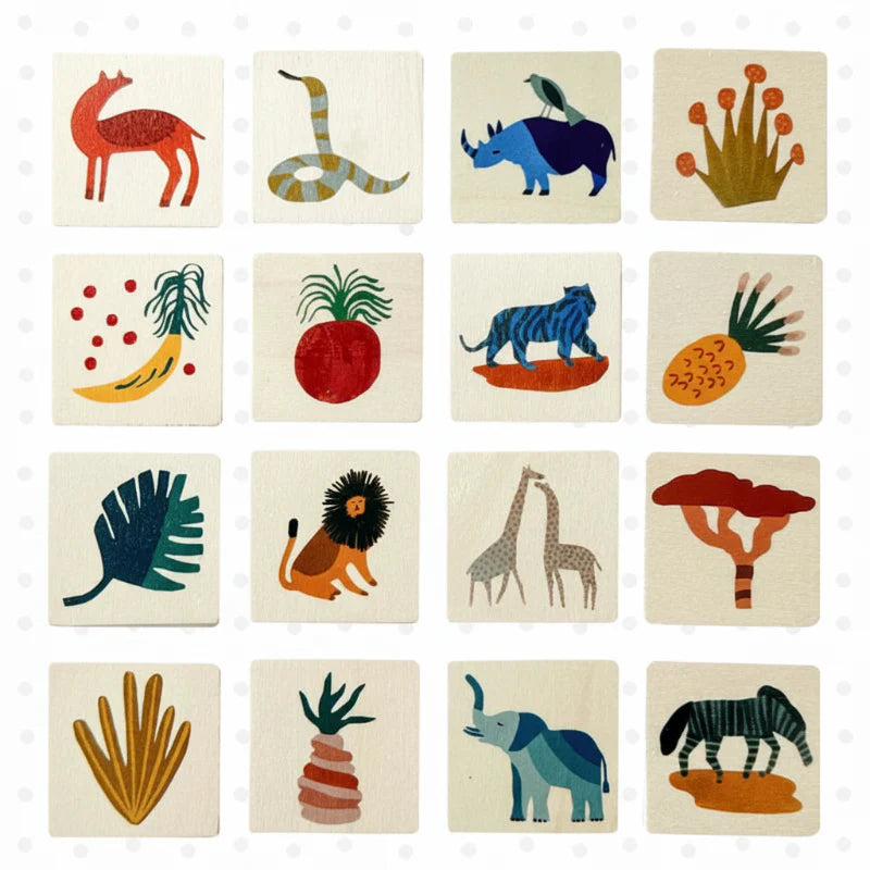 MemoryMatch – Wood & Educational – Jungle Memory Game