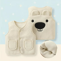 Thumbnail for Baby Bear Fleece Vest – Warm & Soft – Kids' Bear Cardigan