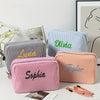 Striped Name Pouch – Personalized & Stylish – Makeup Bag