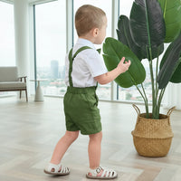 Thumbnail for LittleDandy – Classic & Elegant – Cotton Shorts with Suspenders, Bow & Shirt