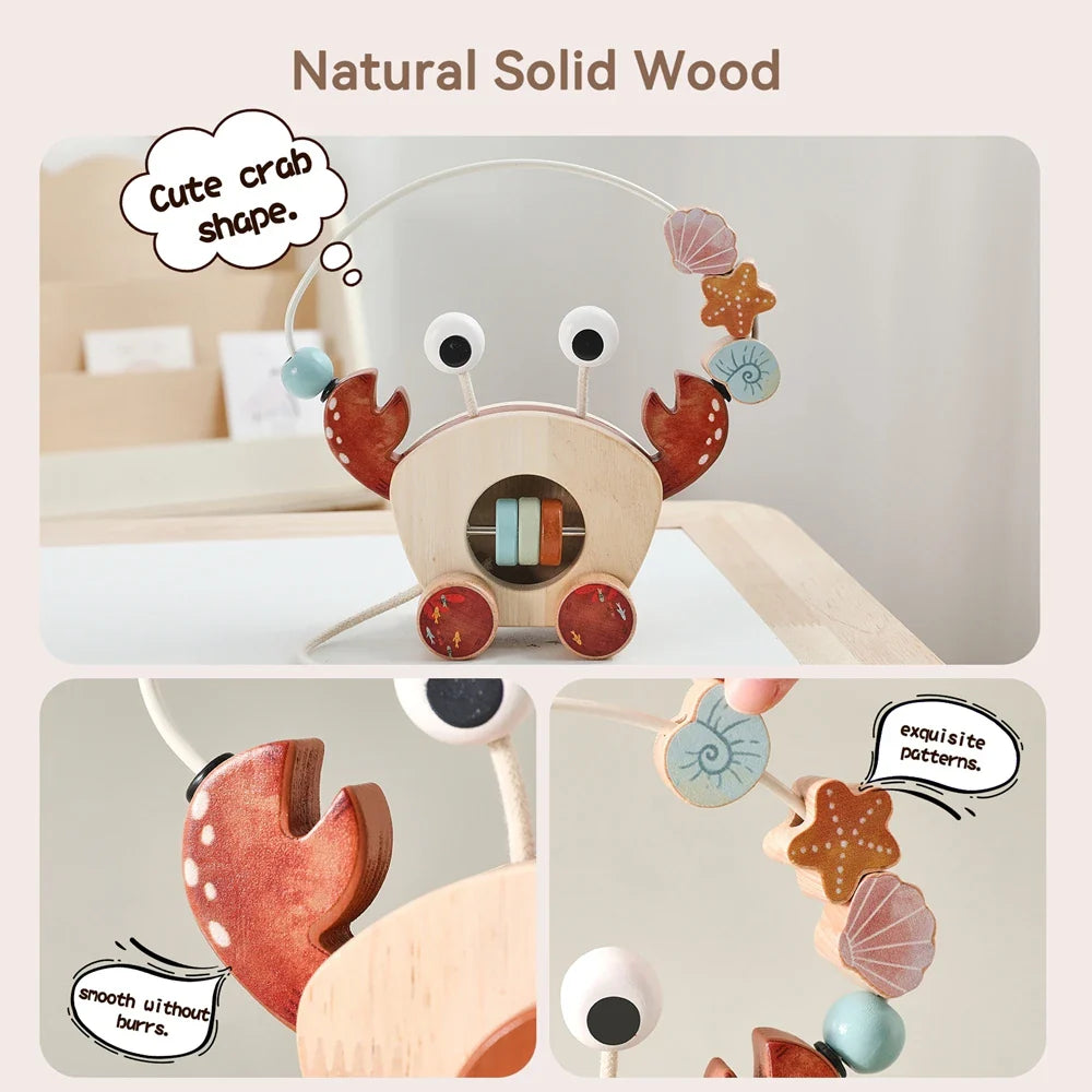 Crab Pull Toy™ – Play & Learn - Wooden Crab