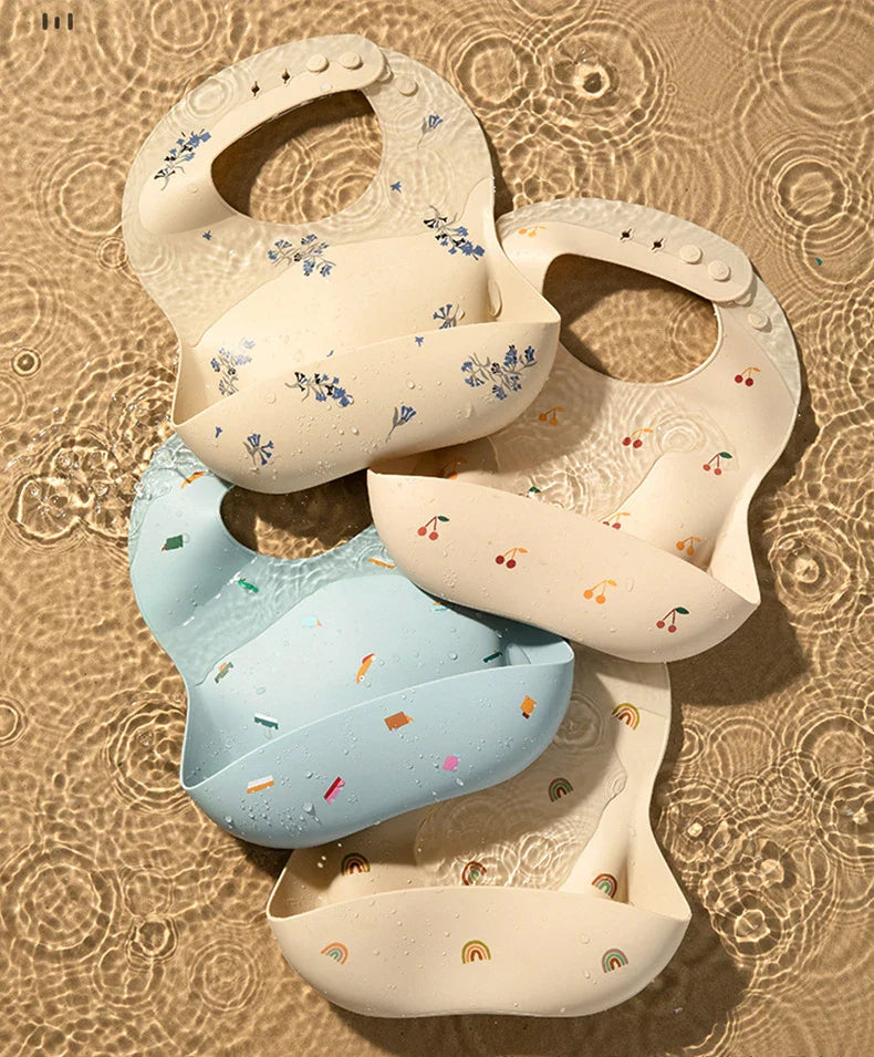 Silicone Bib - Waterproof & Fashionable - Silicone Baby Bib