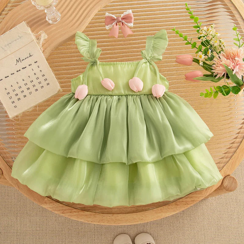 Tulip Mesh Dress – Elegant & Comfort – Children's Dress