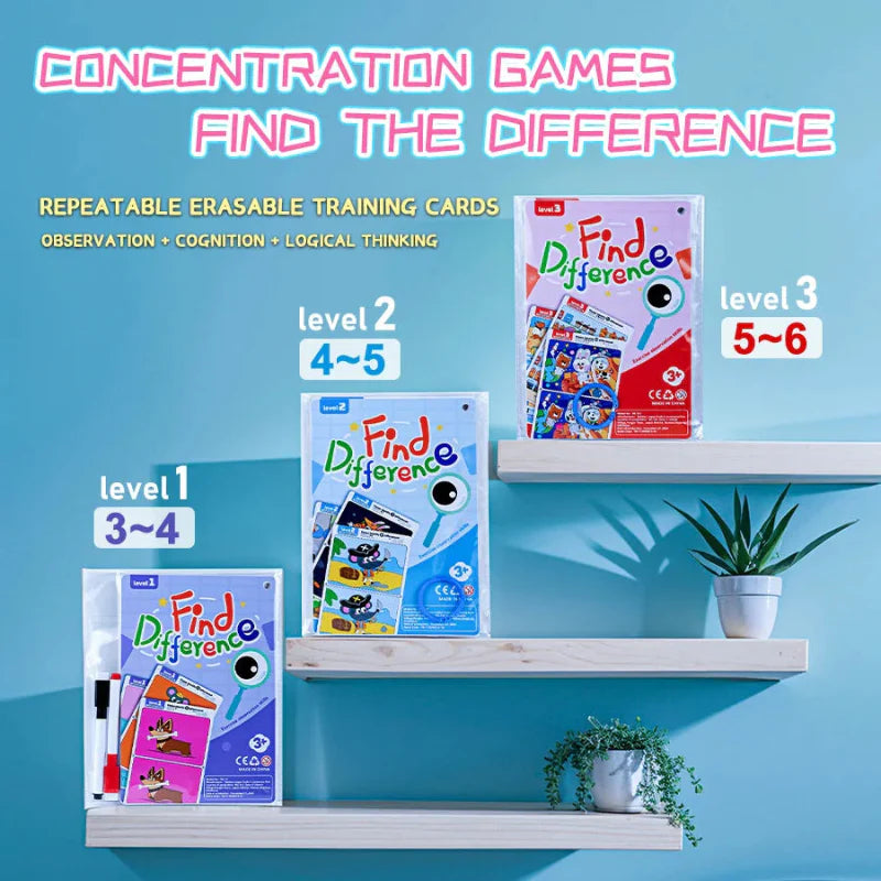 Spot the Difference Game – Concentration & Learning – Card Game