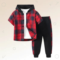 Thumbnail for Boys' Checkered Outfit – Trendy and Comfortable – Checkered Kids' Clothing Set