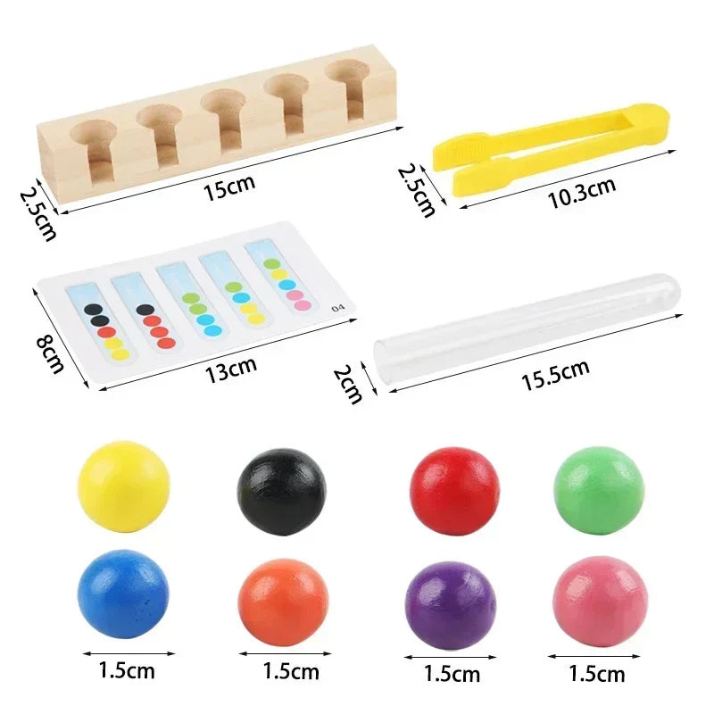 Tube Clip Beads™ - Smart Thinking Game - Color & Motor Game