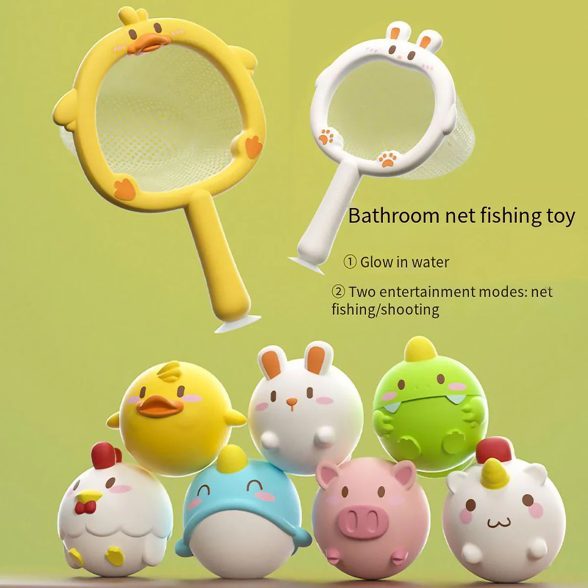 Squeaky Splash™ – Bath party - Fish net in bath