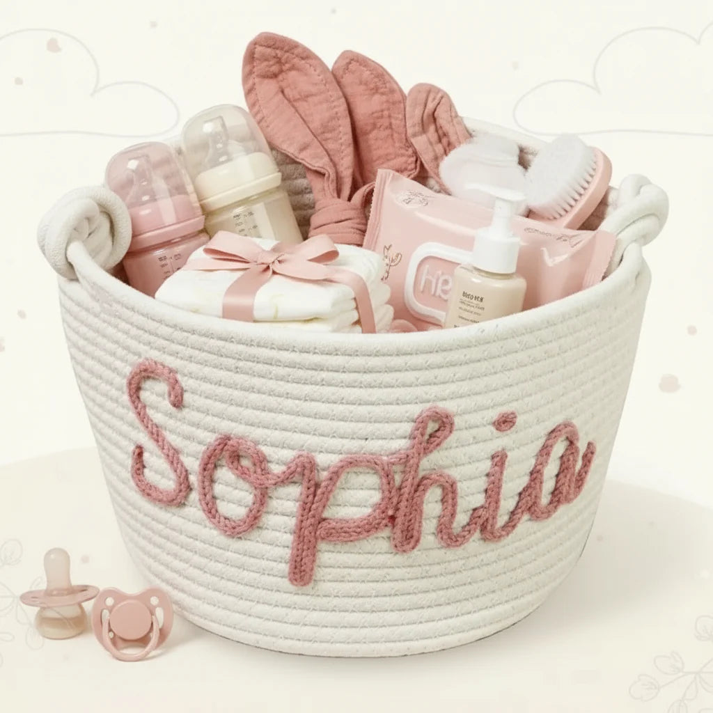 CuddleBasket – Cute & Personal – Personalized Diaper Basket
