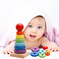 Thumbnail for Rainbow Stacker™ – Colorful Tower Fun – Wooden Stacking Tower