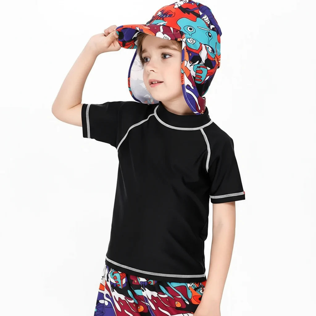 SunnyGuard – Summery & Protective – Anti-UV Children's Swim Shirt with Short Sleeves