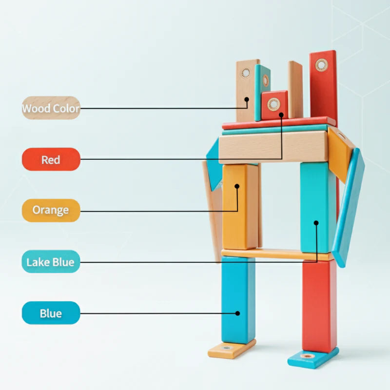 MagPlayer – Creative & Motor Skills – DIY Wooden Magnetic Building Blocks