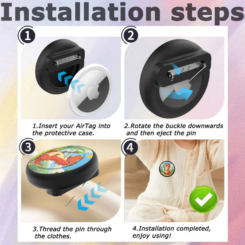 HiddenDot – Smart & Secure – Brooch AirTag Case