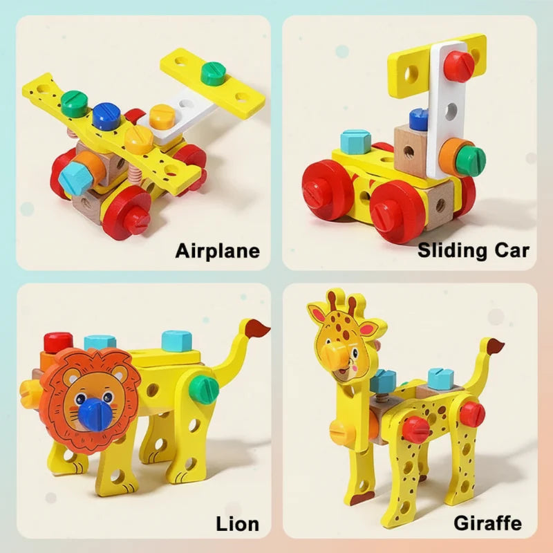AnimalFix – Playful & Smart – Wooden Animal Tool Set