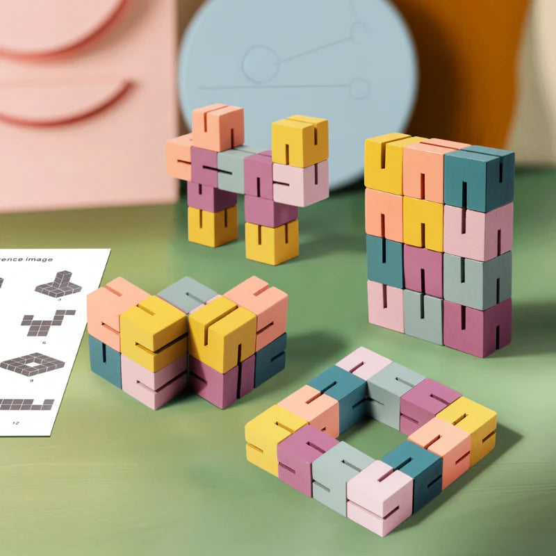 WoodCraft – Challenging & Educational – 3D Wooden Building Blocks Puzzle