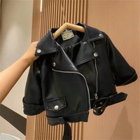 Thumbnail for Girls Leather Jacket – Cool & Stylish – Leather Kids Jacket