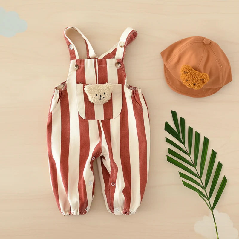 Striped Overall Romper – Soft & Comfort – Kids' Jumpsuit