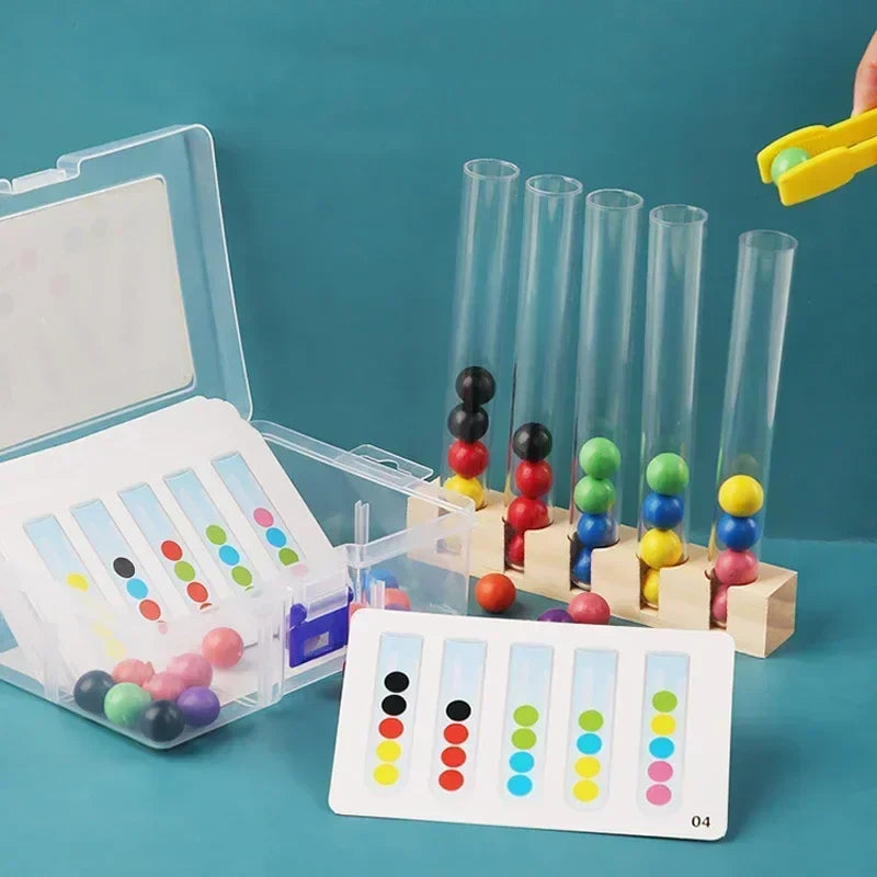 Tube Clip Beads™ - Smart Thinking Game - Color & Motor Game