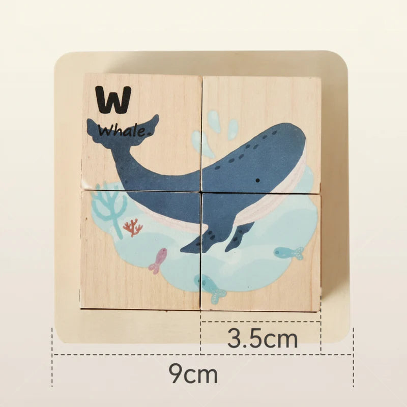 WoodMind – Creative & Educational – 6-in-1 Montessori Animal Wooden Puzzle