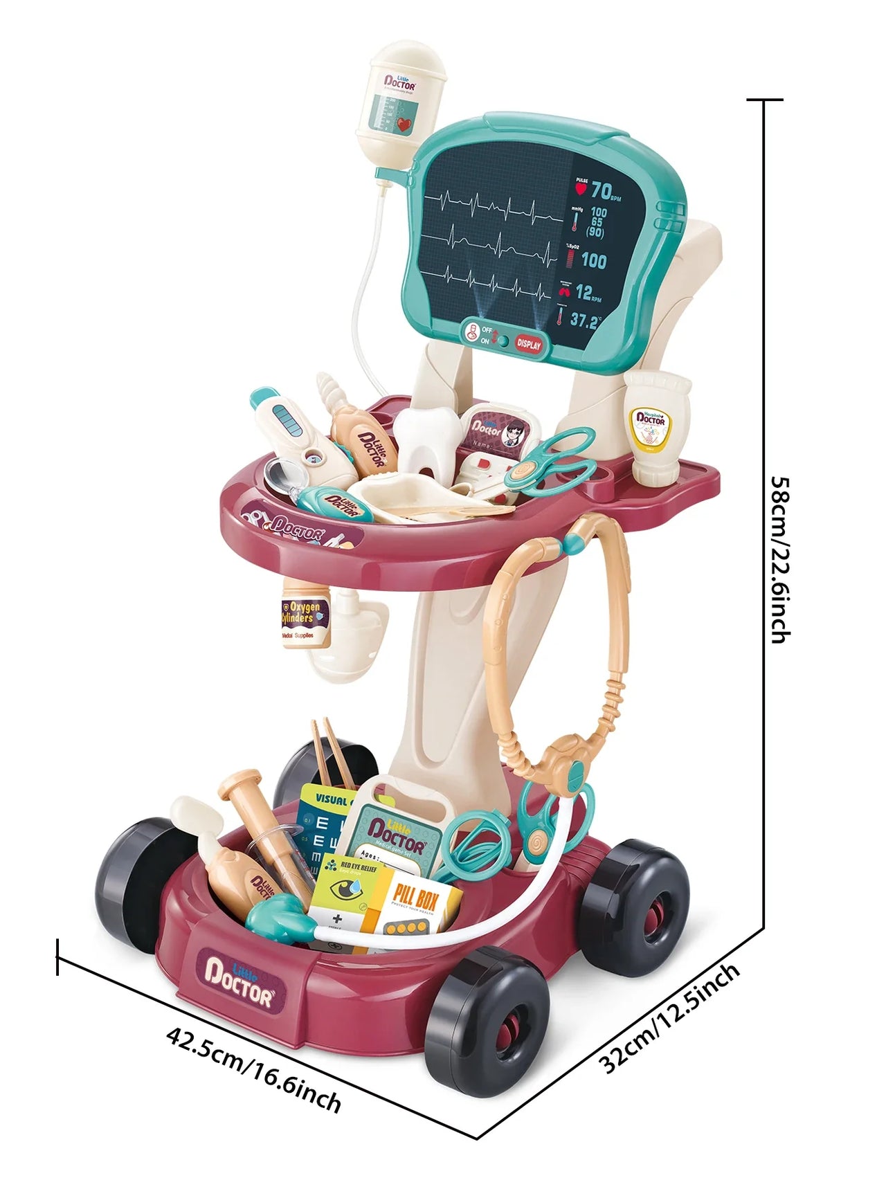 Mini Medic - Caring & Smart - Doctor Cart Toy Set