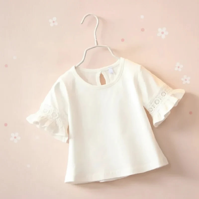 Girls Trumpet Sleeve Top – Elegance & Comfort – Lace Sleeves