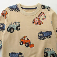 Thumbnail for TruckTales – Soft & Warm - Sweater with Colorful Construction Vehicles